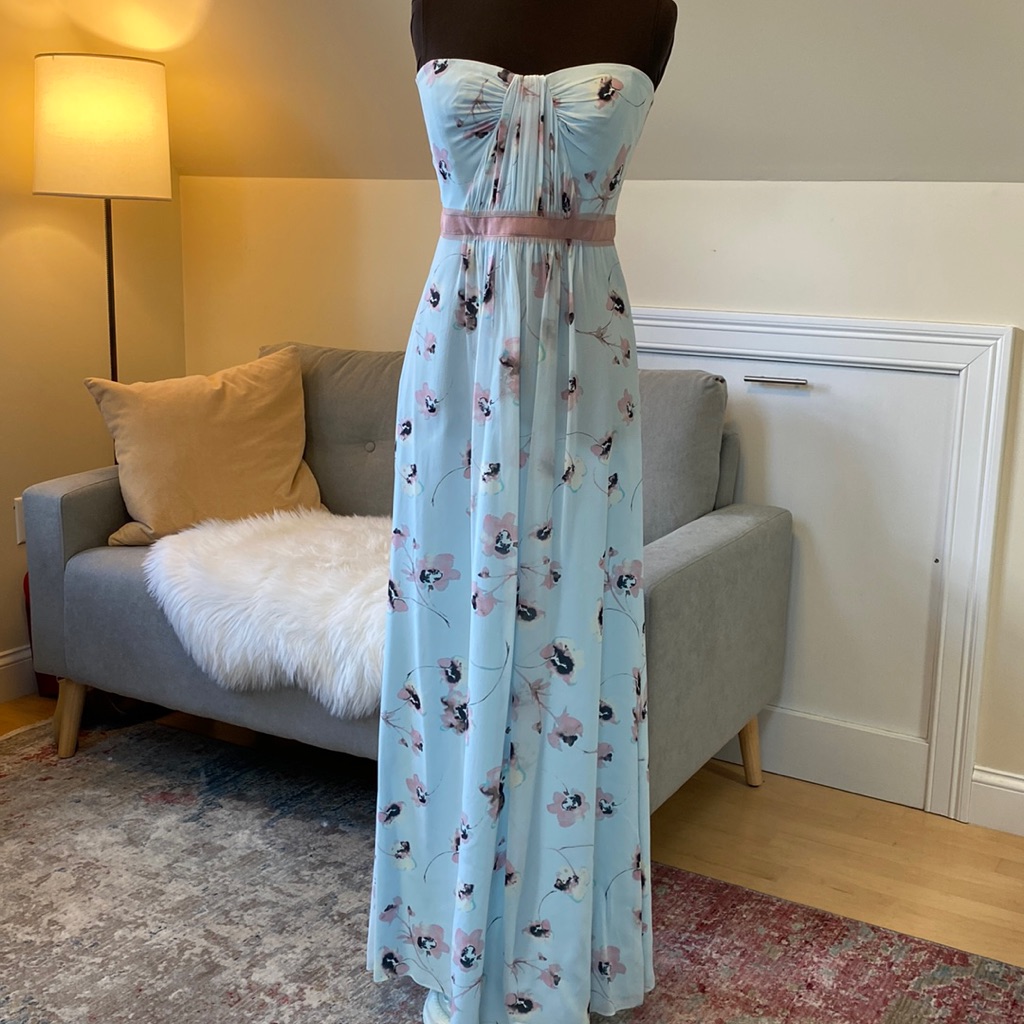 Bcbc Maxazria Strapless Chiffon “Amber” Gown